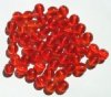 25 8mm Round Transparent Orange Glass Beads